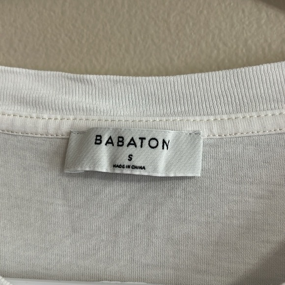 Aritzia Babaton Headline Long Sleeve Tie Front Off White T Shirt - Picture 4 of 6
